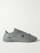 Balenciaga - City Studded Cracked Leather Sneakers - Gray