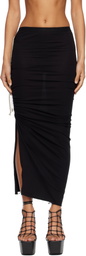 Rick Owens DRKSHDW Black Concordians Soft Edfu Midi Skirt