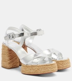 Christian Louboutin Calakala 85 metallic leather espadrille sandals