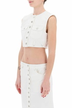 COURREGES multiflex cropped denim White