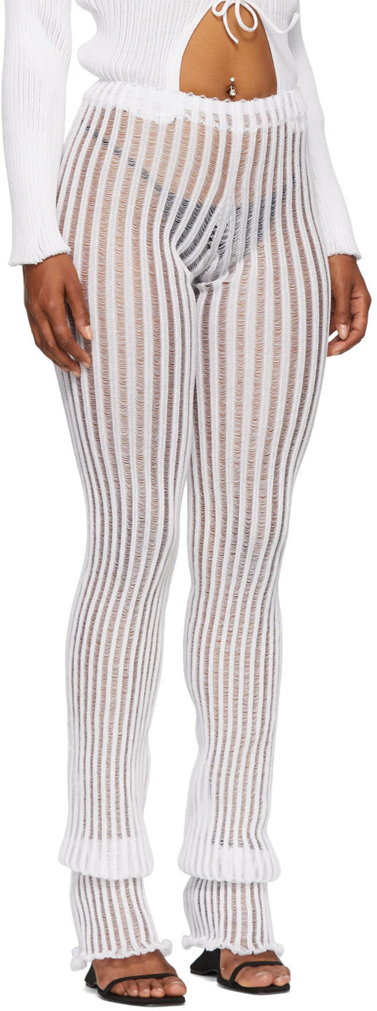 A. ROEGE HOVE White Nylon & Cotton Leggings