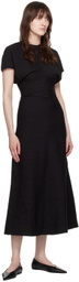 TOTEME Black Slouch Waist Maxi Dress