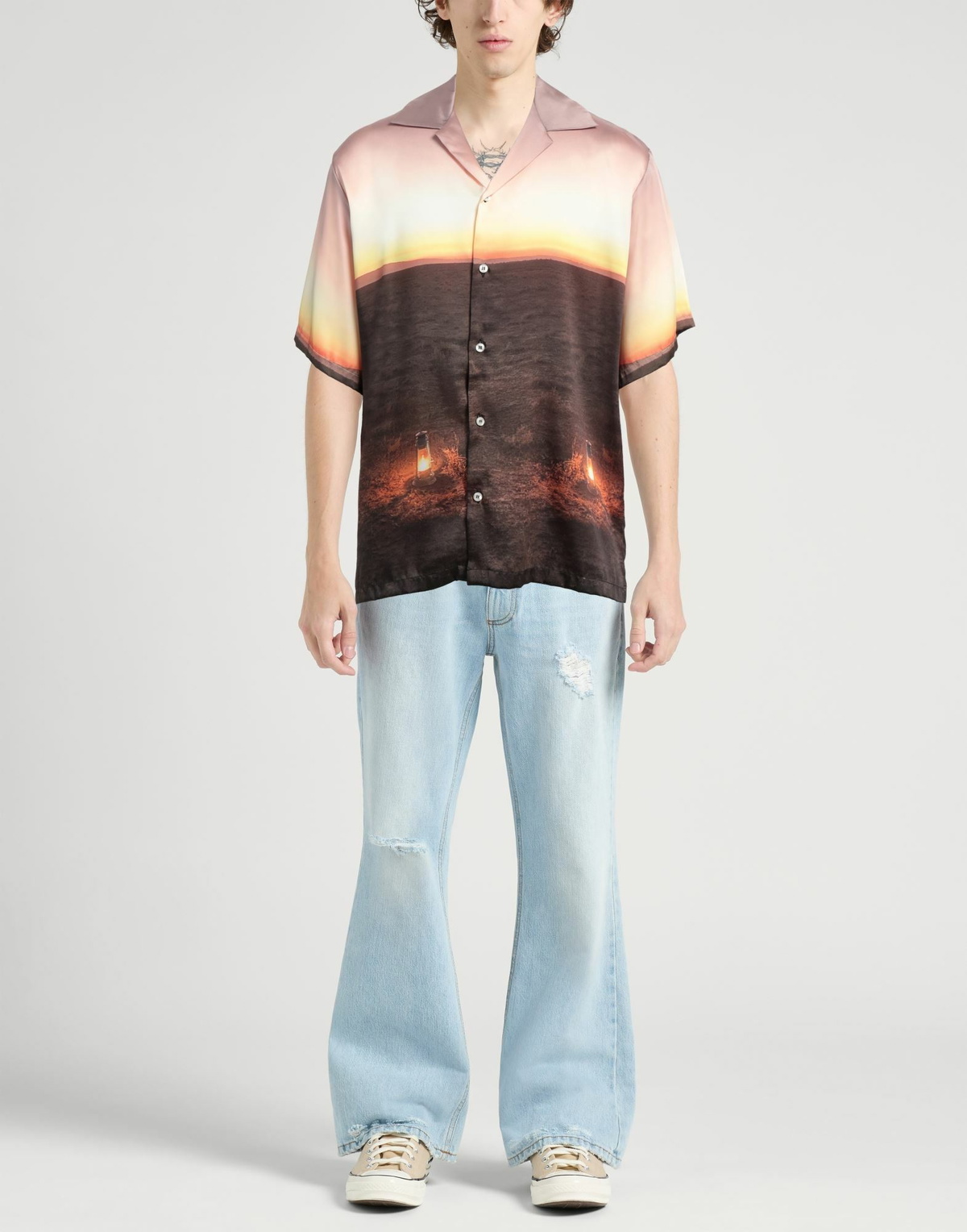 Msgm Mens Shirt Dark in Green