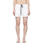 11 by Boris Bidjan Saberi White Embroidered Logo Swim Shorts