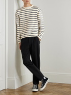 Folk - Assembly Straight-Leg Pleated Cotton-Blend Seersucker Trousers - Black
