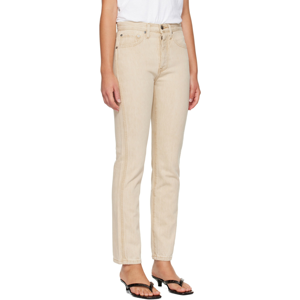 KHAITE Beige Finley Jeans