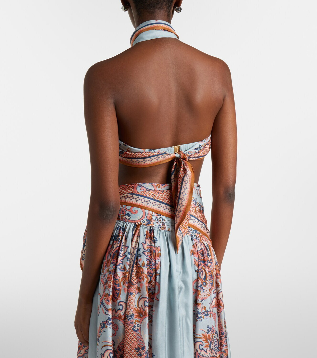 Zimmermann Aster printed silk crop top