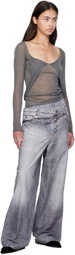 Acne Studios Gray Printed Trousers