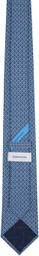 Ferragamo Navy Gancini Print Silk Tie