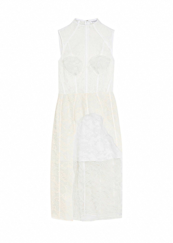 Photo: Acne Studios Embroidered Lace Midi Dress White