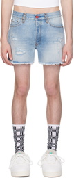 Members of the Rage Blue Distressed Denim Shorts