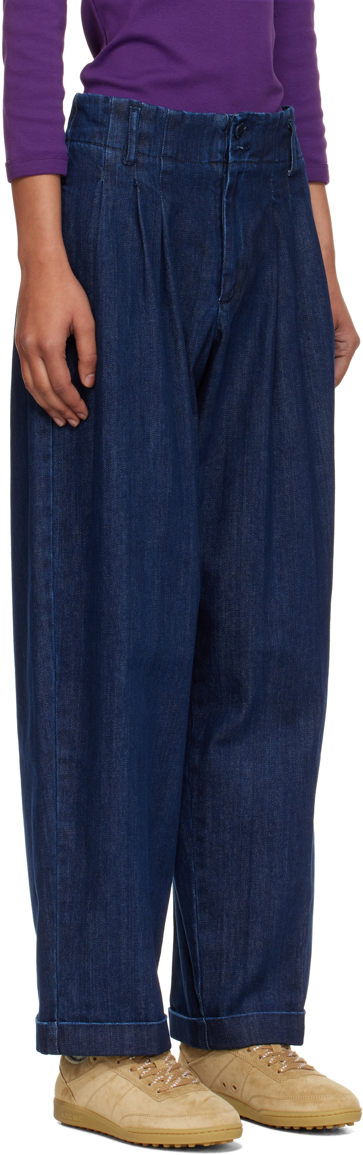 YMC Navy Earth Keaton Denim Trousers