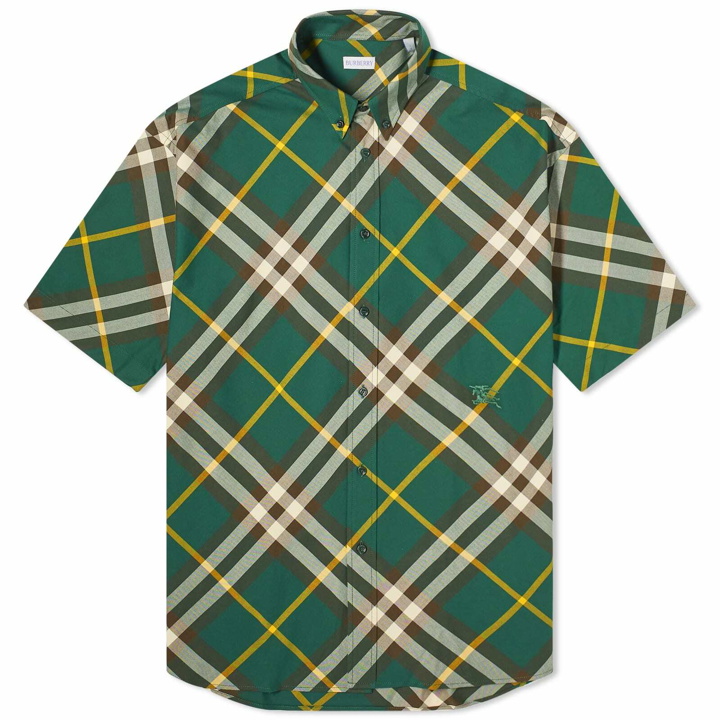 Photo: Burberry Men's EKD Logo Short Sleeve Check Shirt in Ivy Check