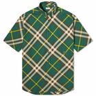 Burberry Men's EKD Logo Short Sleeve Check Shirt in Ivy Check