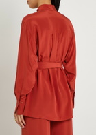 Joseph Yas Belted Silk Shirt Red