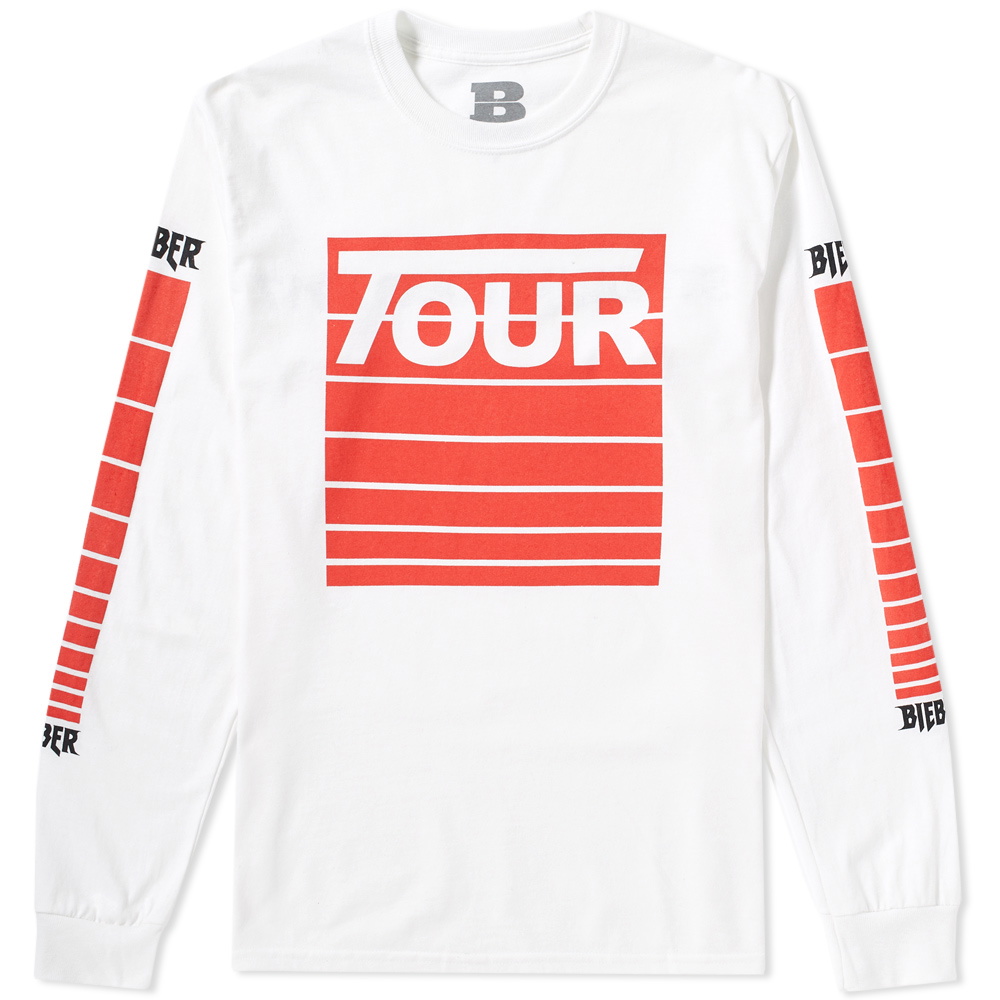 Justin Bieber Stadium Tour Long Sleeve T-Shirt In Black