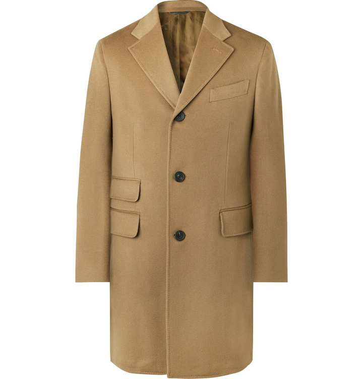 Photo: Thom Sweeney - Slim-Fit Wool and Cashmere-Blend Overcoat - Brown