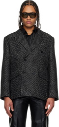 Ernest W. Baker Black Double-Breasted Blazer