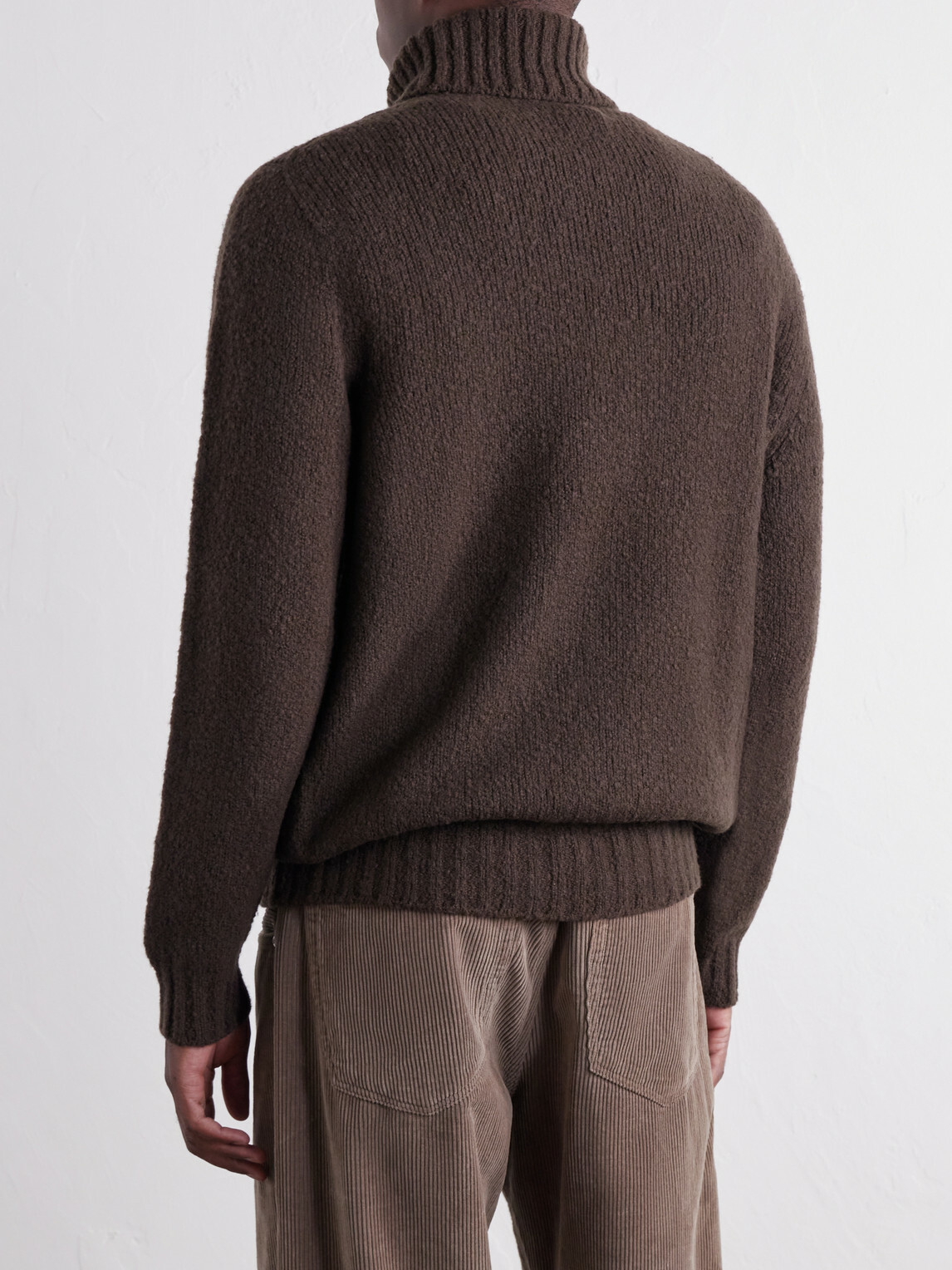 De Bonne Facture - Wool-Bouclé Rollneck Sweater - Brown