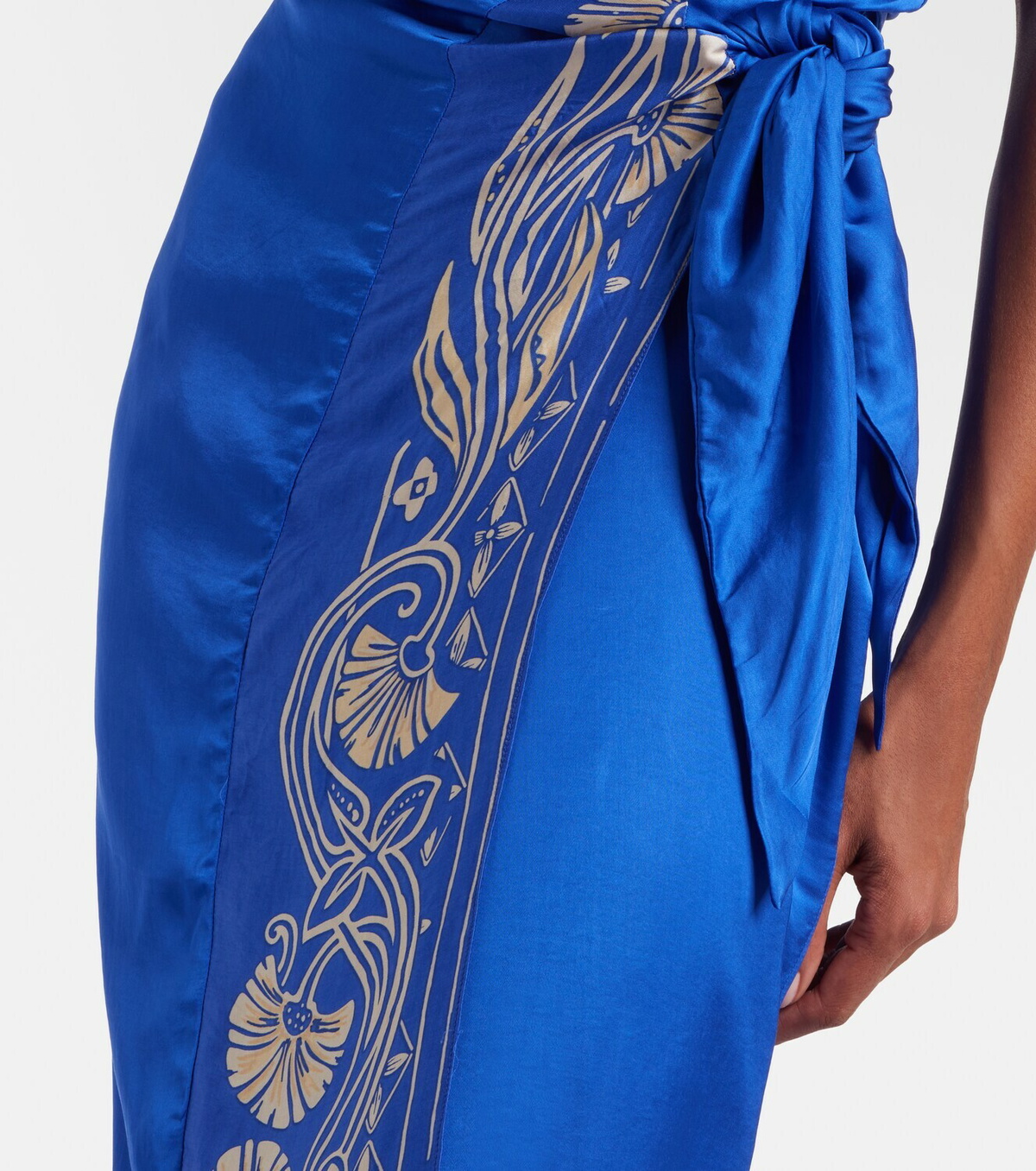Poupette St Barth Hana floral halterneck satin midi dress