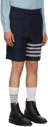 Thom Browne Navy 4-Bar Sack Shorts