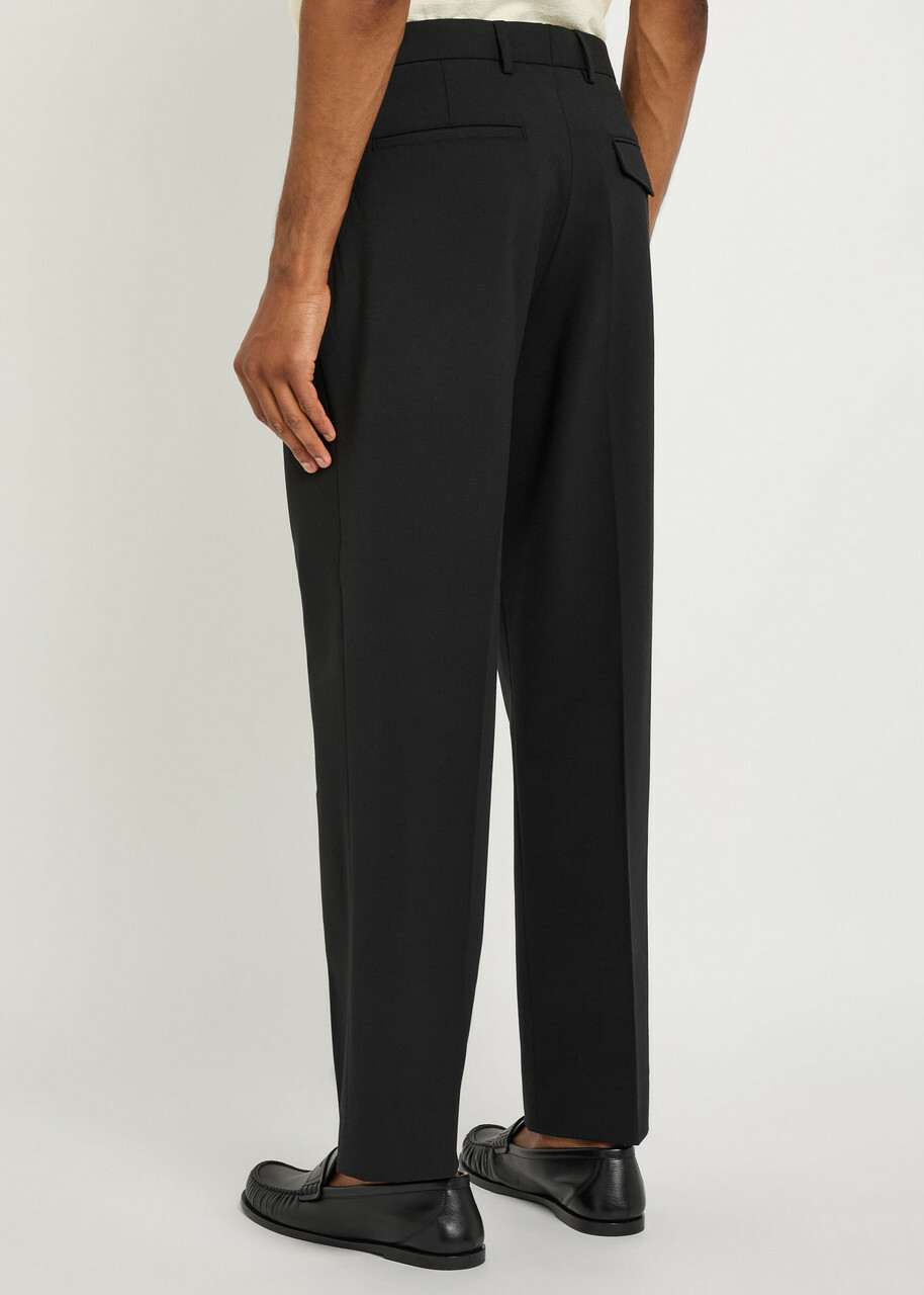 Wax London Aubyn Tapered-leg Woven Trousers Black