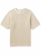 Bottega Veneta - Crocheted Cotton T-Shirt - Neutrals
