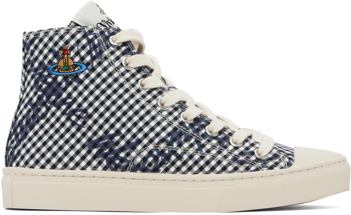 Photo: Vivienne Westwood Navy High-Top Plimsoll Sneakers
