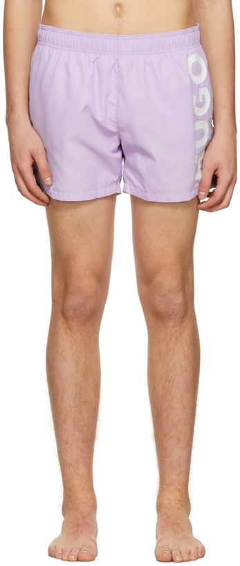 Photo: Hugo Purple Polyester Swim Shorts