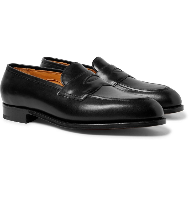 Photo: Edward Green - Piccadilly Leather Penny Loafers - Black
