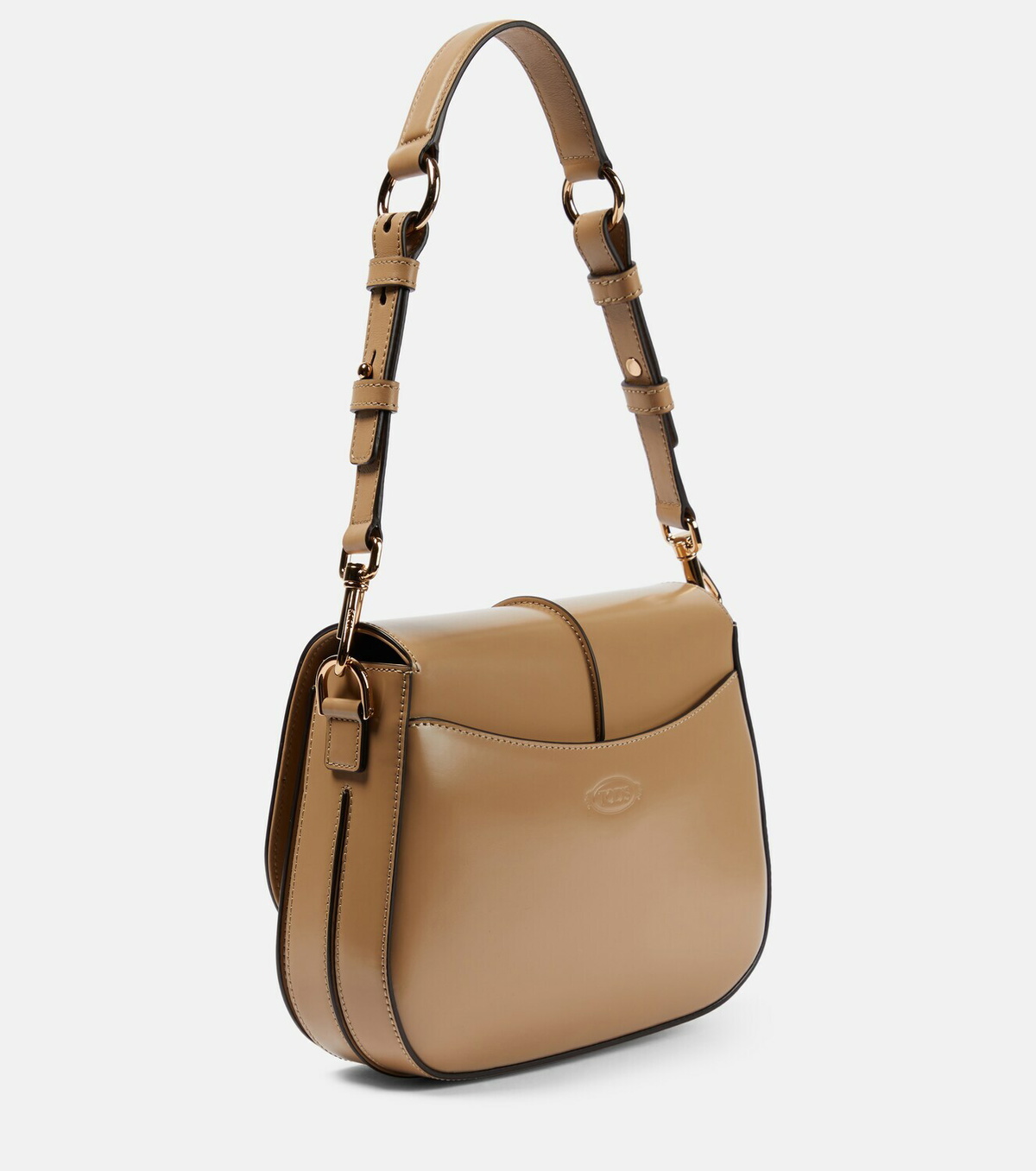 【TOD’S】T Timeless Shoulder Bag in Leather Small Woman BLACK T Timeless Shoulder Bag in Leather Mini