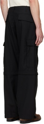 vowels Black Solid Cargo Pants