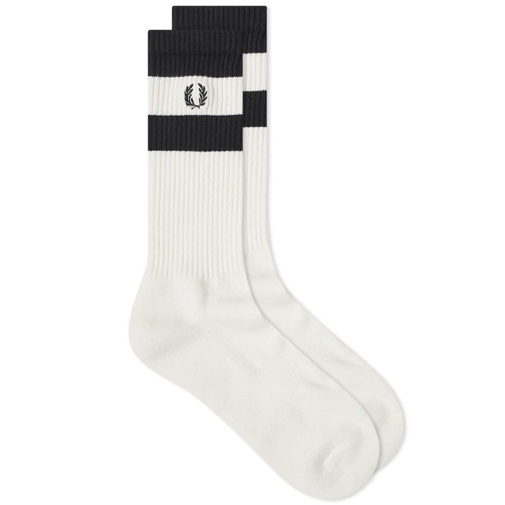 Photo: Fred Perry Authentic Men's Twin Tipped Sock in Snow White/Black