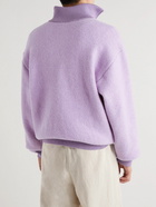 Jacquemus - Two-Tone Merino Wool-Blend Half-Zip Cardigan - Purple