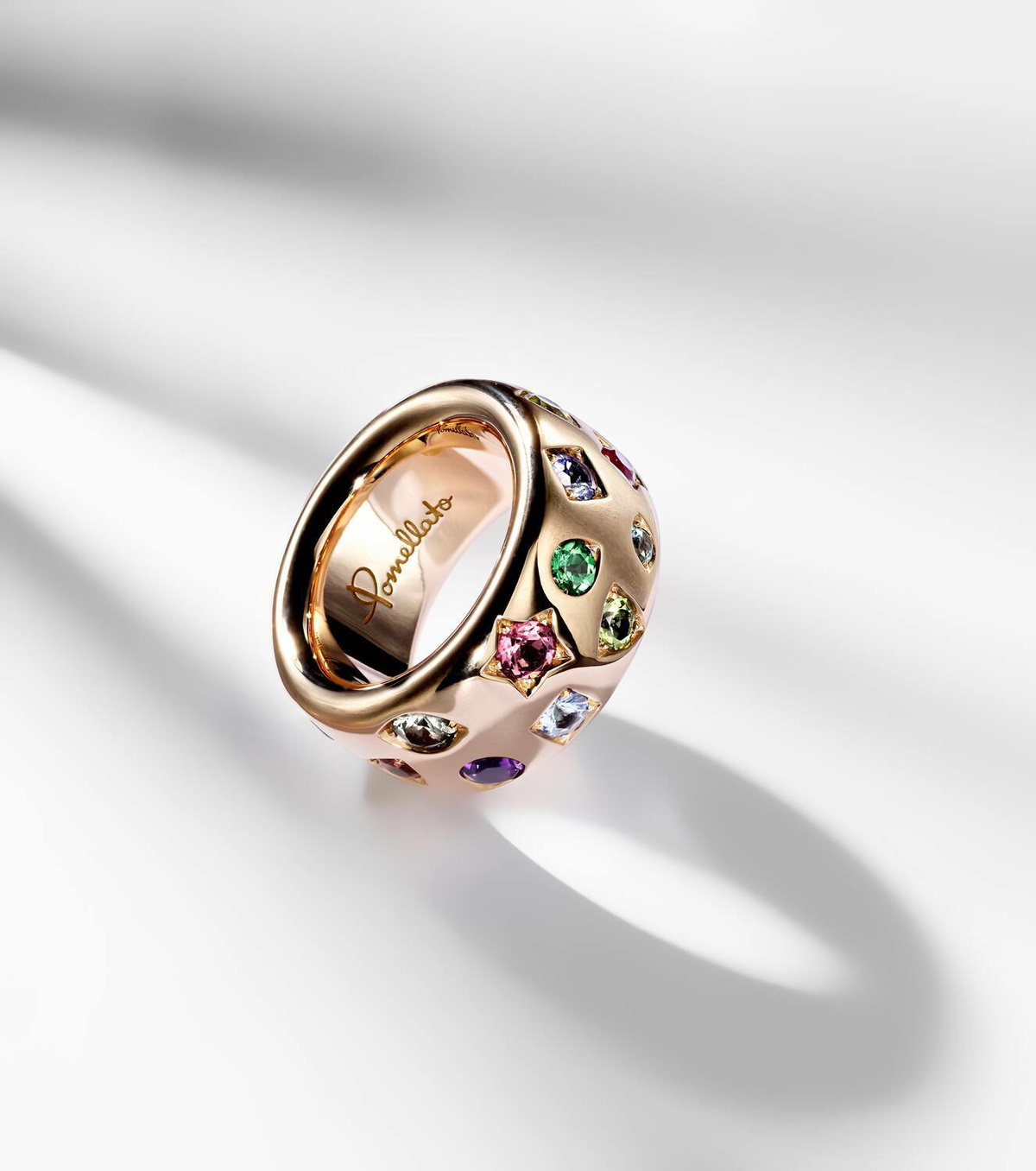 Pomellato Iconica Large 18kt rose gold ring with gemstones
