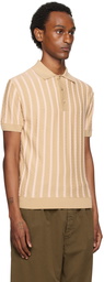 King & Tuckfield Brown Textured Stripe Polo