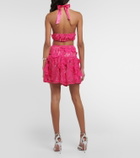 LoveShackFancy Bohima halter-neck lace midi dress