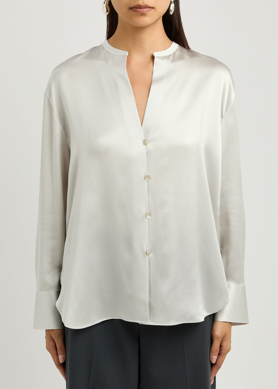 Vince Silk Blouse Light Grey