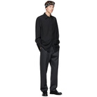 Valentino Black Wool Semiover Fit Shirt