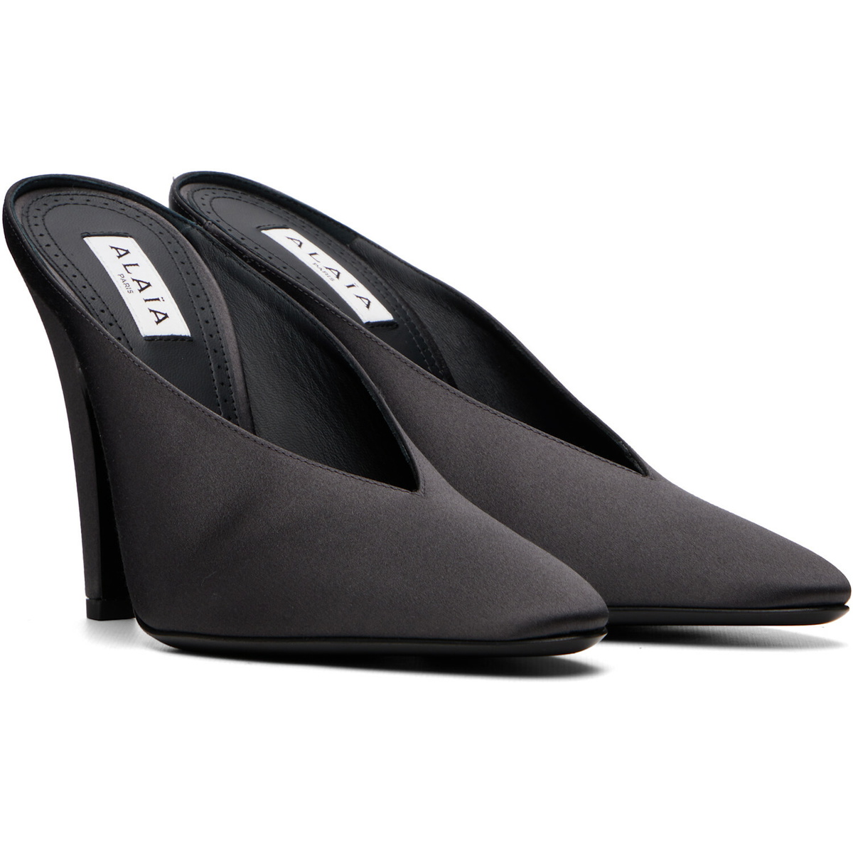 ALAÏA Gray Cone Mule Heels