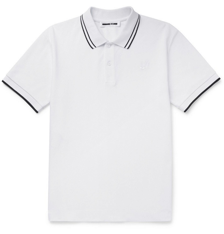 Photo: McQ Alexander McQueen - Slim-Fit Contrast-Tipped Cotton-Piqué Polo Shirt - Men - White