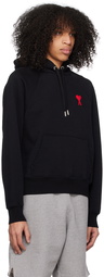 AMI Paris Black Ami de Cœur Hoodie