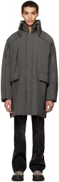 C2H4 Gray Continuous Zipper Coat