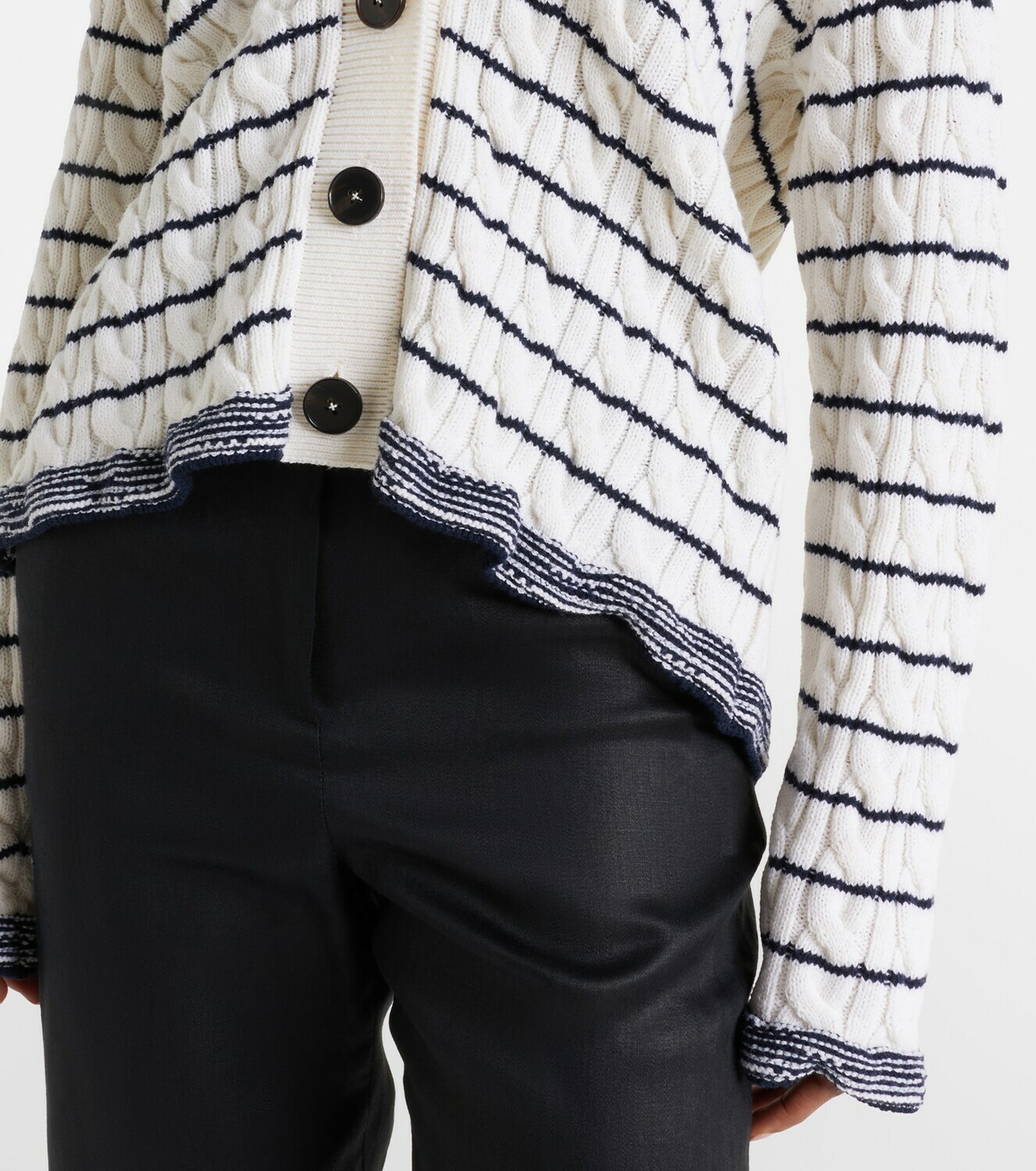 McQueen Cable-knit striped cardigan