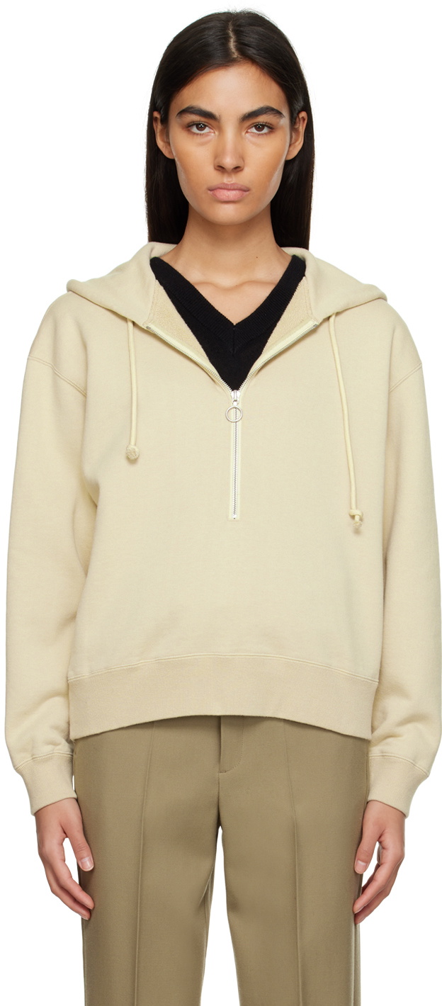 AURALEE Black Half-Zip Hoodie Auralee