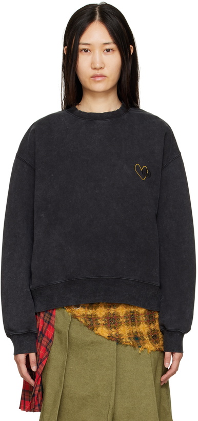 Photo: Andersson Bell Dark Grey Unisex Essential Heart Sweatshirt