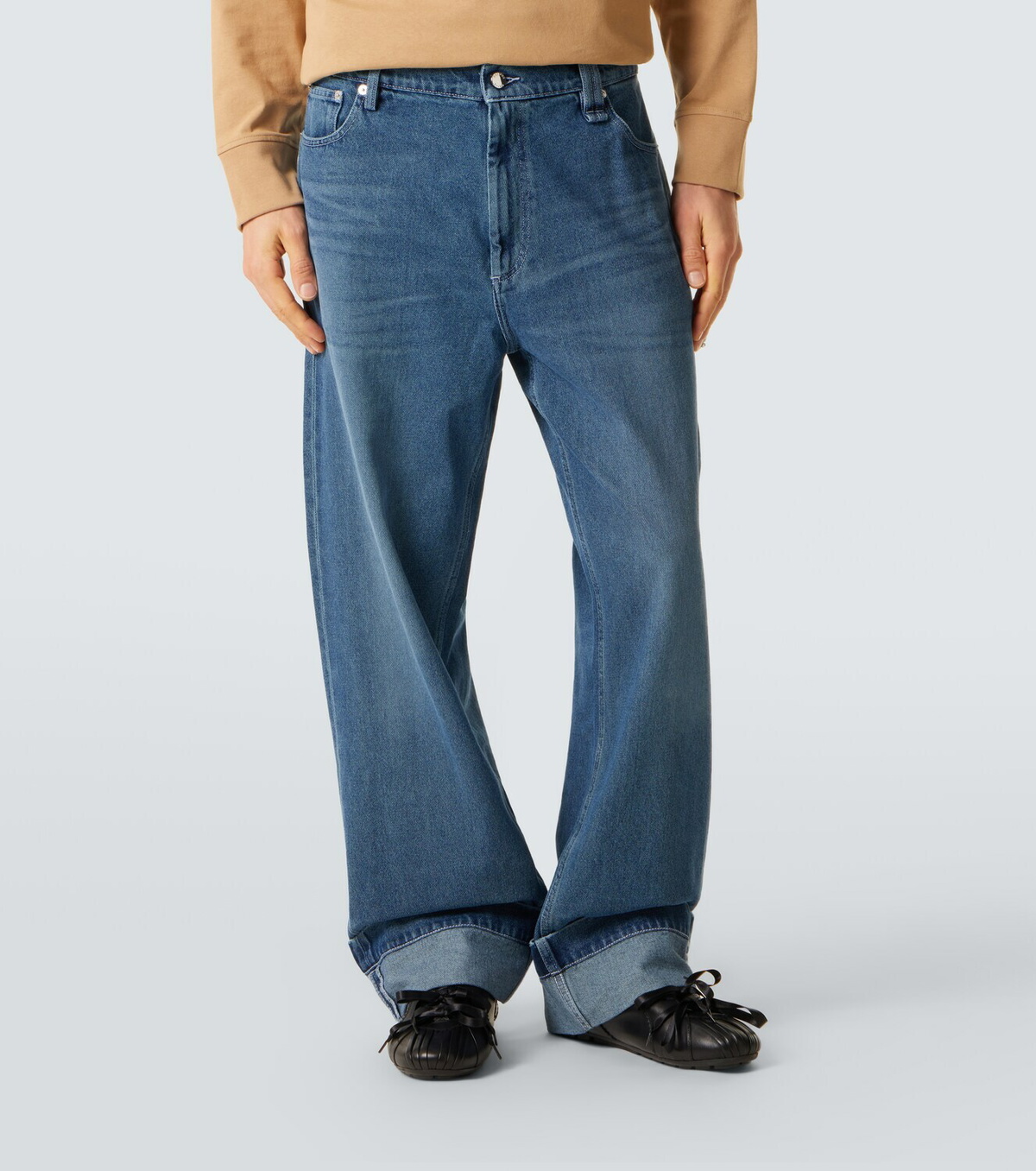 Simone Rocha Crystal-embellished straight jeans