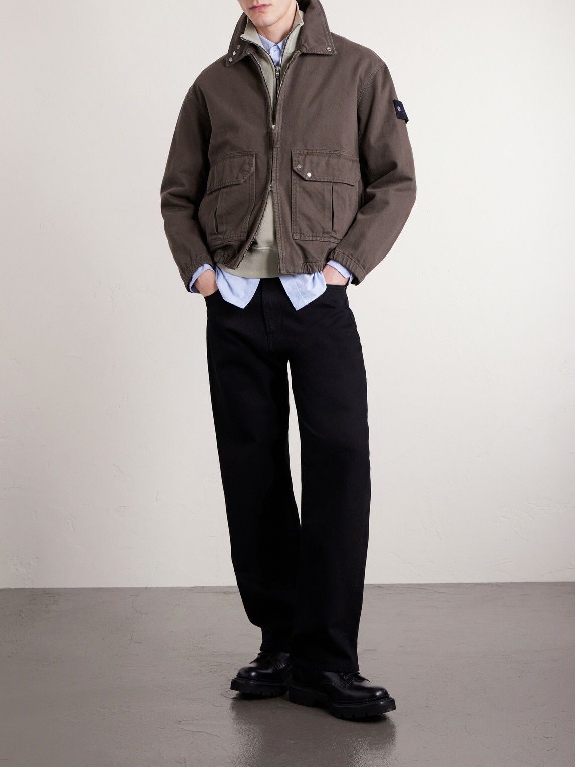 Stone Island - Garment-Dyed Light Bull Denim-tc Jacket - Brown