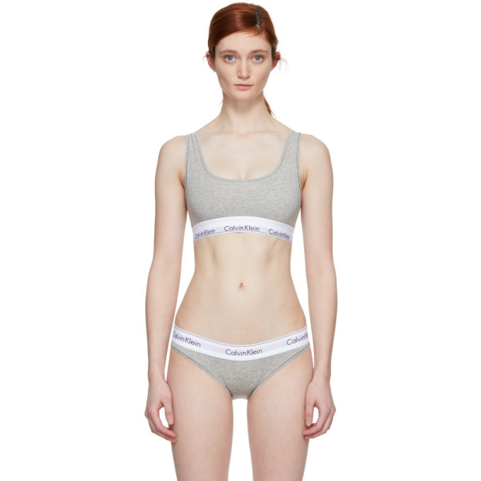 Photo: Calvin Klein Underwear Grey Modern Cotton Bralette