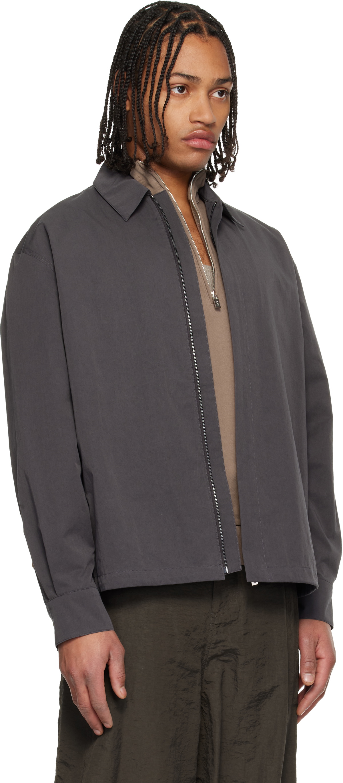 LE17SEPTEMBRE Gray Zip Shirt
